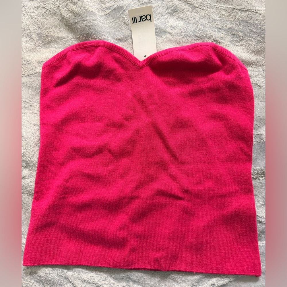 NWT Bar III Bright Pink Strapless Top